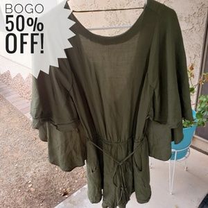 Naked Zebra Olive Green Romper